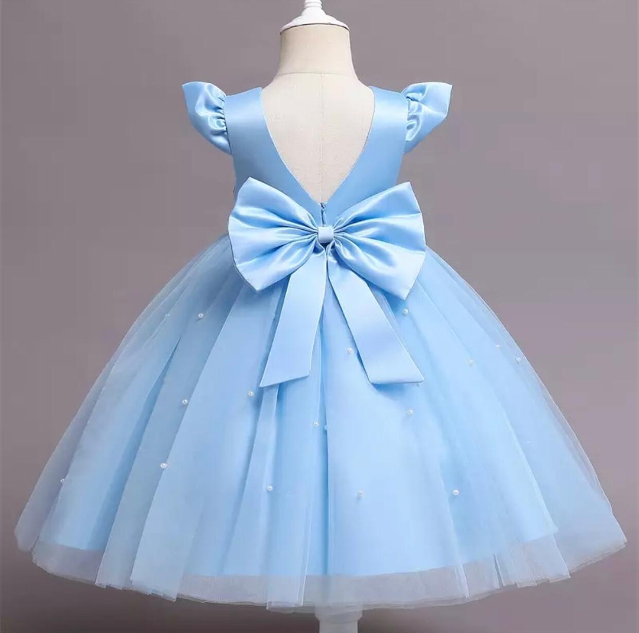 Детское платье Бусина, голубой на 2 и 4 года - фото 2 - id-p112953689