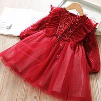 Детское платье Анжелина, Красный на 3 и 6 лет