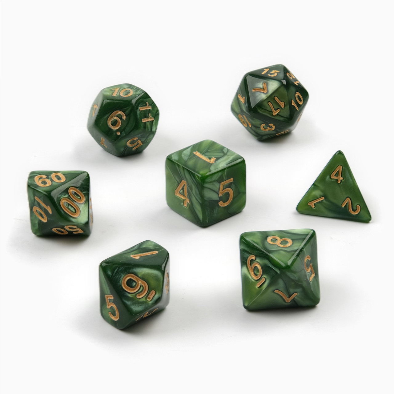Набор кубиков: Хаки Перламутр 7 шт. (Dungeons and Dragons, ДнД) | Сима Лэнд