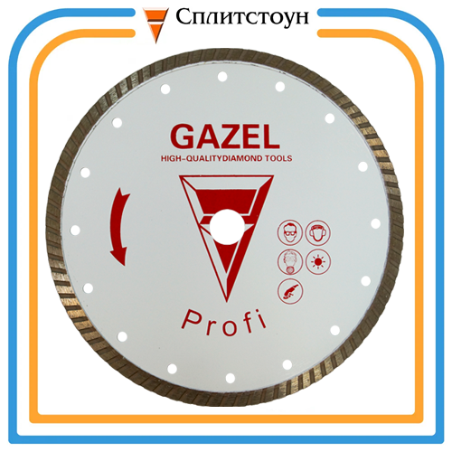 Отрезной алмазный круг  (GAZEL Turbo 230x2,6x8x22,2    строит. материалы 2)  сухая  MASTER