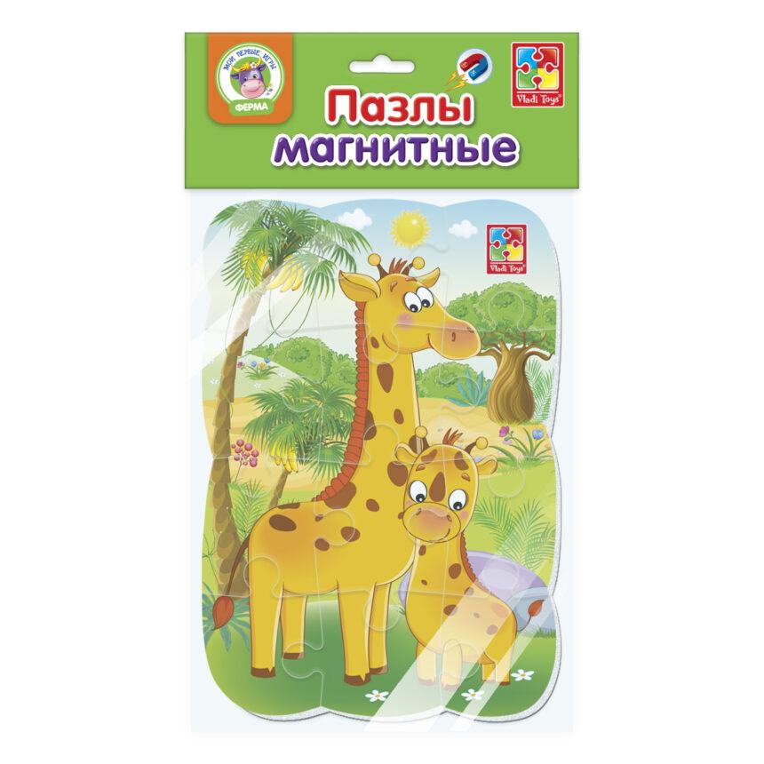 Магнитные пазлы: Жирафы 12 эл. | Vladi Toys, фото 1