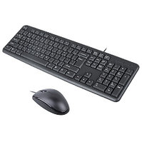 Комплект клавиатура+мышь Wintek WS-KB-505 (клавиатура: USB, рус/англ/каз, 1,5 м, чёрная; мышь: USB, 1000 dpi,