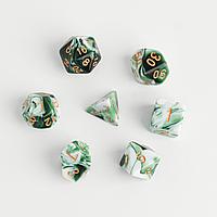 Набор кубиков: Зелёный Мрамор 7 шт. (Dungeons and Dragons, ДнД) | Сима Лэнд