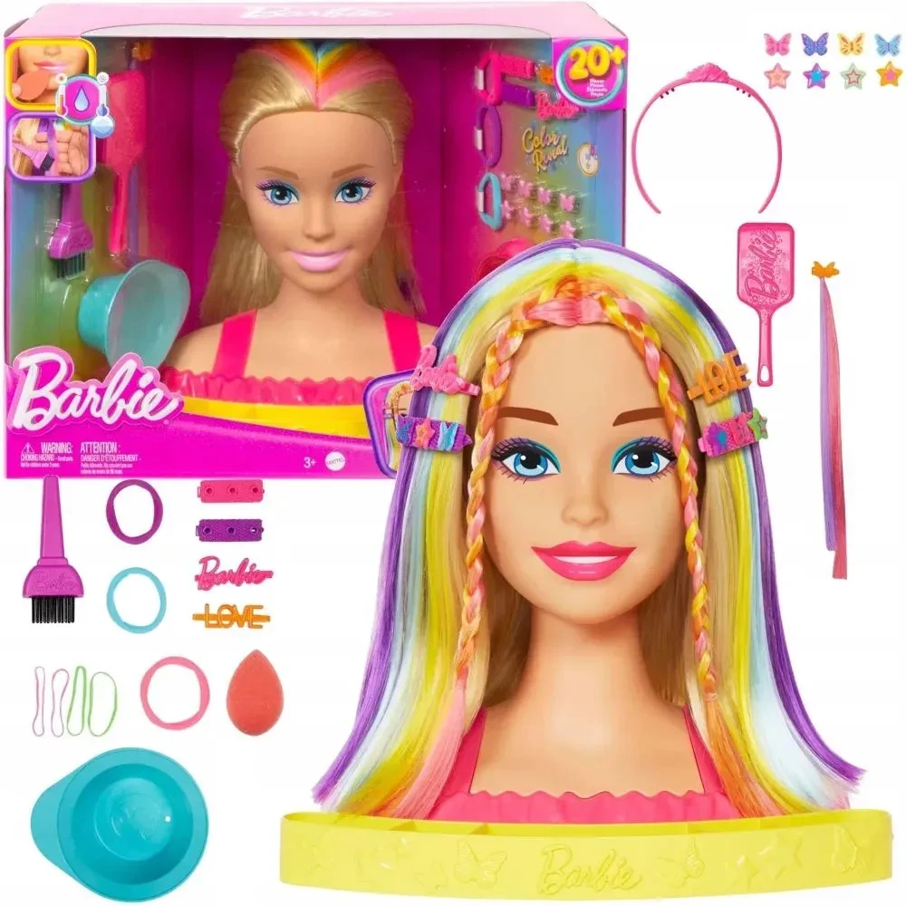 Barbie Бюст с радужными волосами и аксессуары HMD78 - фото 1 - id-p112954270