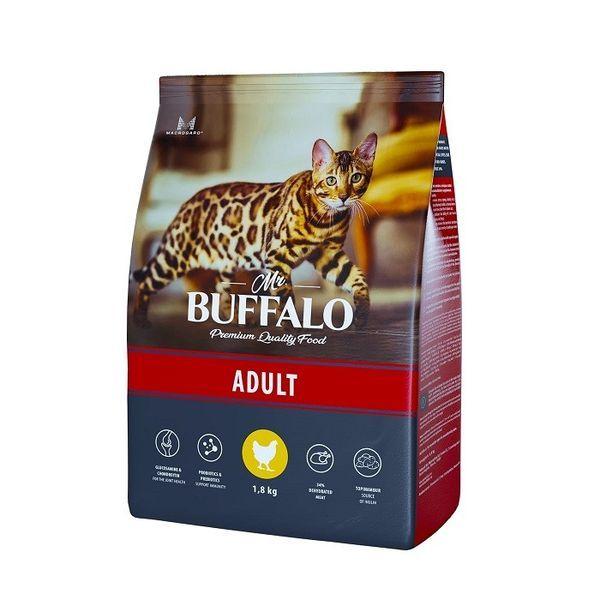Mr Buffalo сухой корм для кошек ADULT 1,8 кг курица - фото 1 - id-p112957459