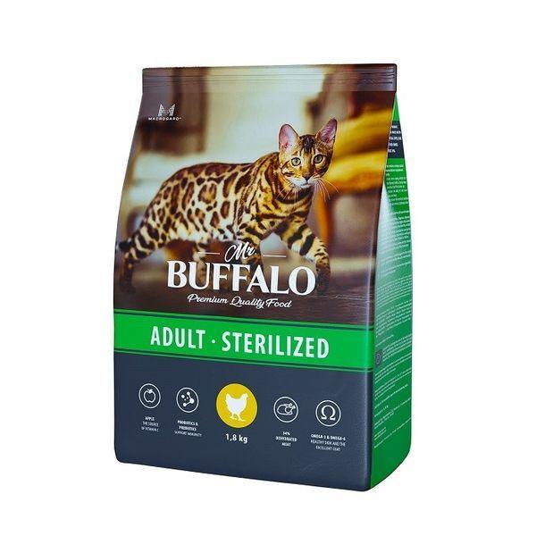 Mr Buffalo сухой корм для кошек стерилизованных ADULT STERILIZED 1,8 кг курица