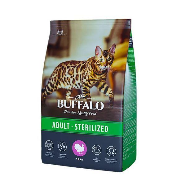 Mr Buffalo сухой корм для кошек стерилизованных ADULT STERILIZED 10 кг индейка - фото 1 - id-p112957466