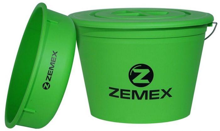 Комплект ZEMEX ведро 25л с крышкой и тазиком цвет зеленый