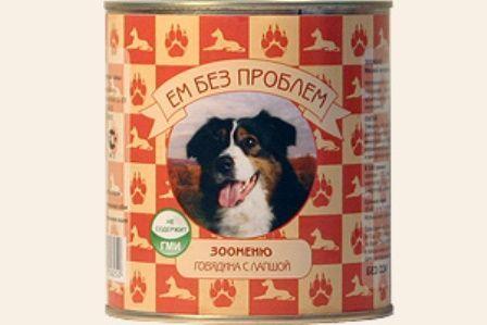 Ем без проблем консервы для собак 750 гр говядина с лапшой, фото 1