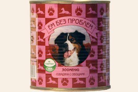 Ем без проблем консервы для собак 750 гр говядина с овощами, фото 1