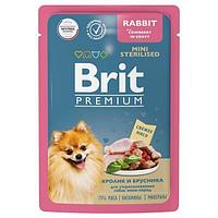 Брит Premium конс для собак стерилизованных мини пород 85г кролик и брусника 505308