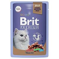 Брит Premium консерва для кошек 85г ассорти из птицы желе