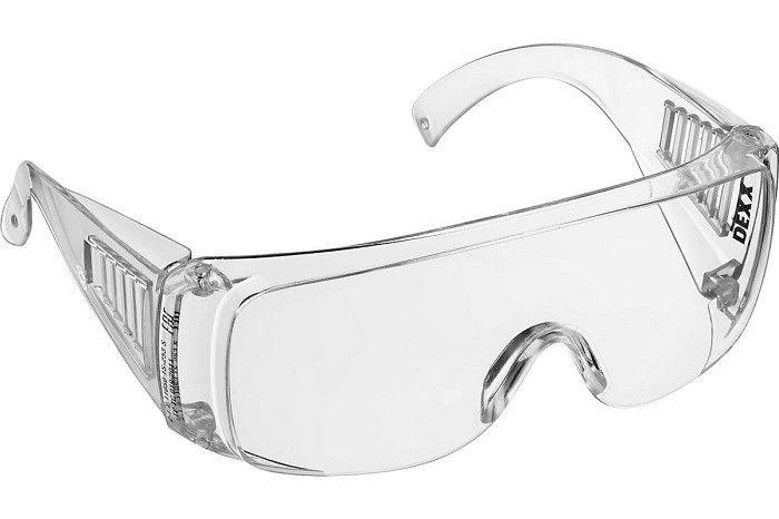 Очки защитные DEXX с боков защитой и вентиляцией прозрачные широк монолинза - фото 1 - id-p112968460