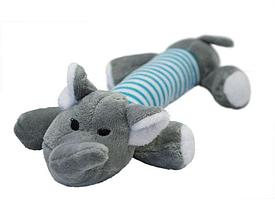 Игрушка для собак № 1 текстиль Слон в полоску с пищалкой 25см Хм3