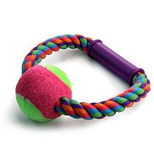 Игрушка для собак Грейфер Триол веревка кольцо с ручкой , мяч d65 / 165 мм