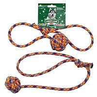 Игрушка для собак Сибирский Пёс Грейфер мяч канатный с ручкой цв.веревка D10мм