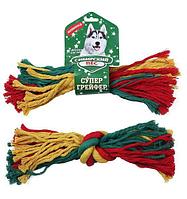 Игрушка для собак Сибирский Пёс Грейфер цветная верёвка 1 узел D30/320мм