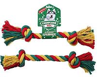 Игрушка для собак Сибирский Пёс Грейфер цветная верёвка 2 узла D30/450мм