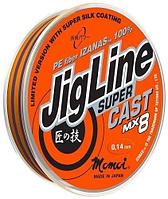 Шнур JigLine Super Cast 0,10мм 7,8кг 100м оранж/фиолетовый