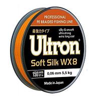 Шнур Ultron WX8 Soft Silk 0,12мм 10,0кг 100м оранжевый