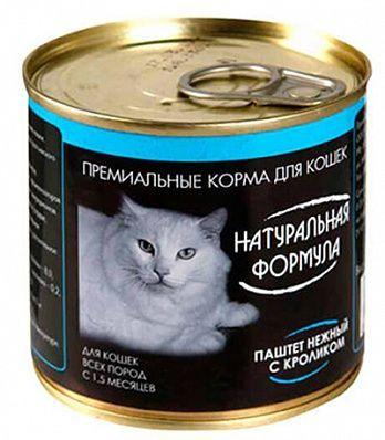 Натуральная формула консервы для кошек 250 гр паштет кролик (уп 15 шт) - фото 1 - id-p112967879