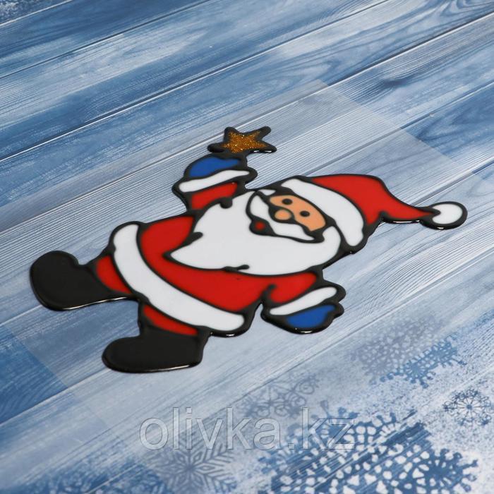 Наклейка на стекло "Дед Мороз со звездой" 9,5х14,5 см - фото 2 - id-p112976248