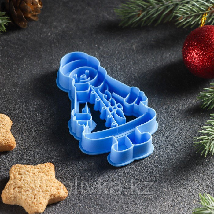 Форма для печенья «Снегурочка», вырубка, штамп, 10,5×6 см, цвет голубой - фото 3 - id-p112976656