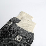 Носки мужские шерстяные "Снежинка в орнаменте" цвет серый, размер 25, фото 2