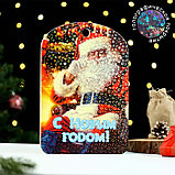 Доска разделочная "Новогодняя. С Новым годом! Дед Мороз слушает", цветная, 27х18 см, фото 3