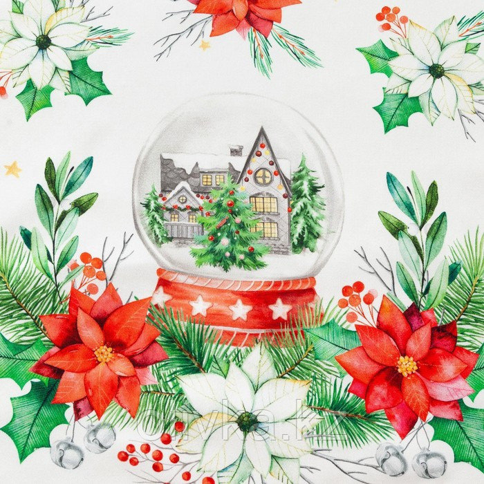 Дорожка на стол новогодняя Christmas red flowers 40*147 см, 100% хл, саржа 190гр/м2 - фото 7 - id-p112979429