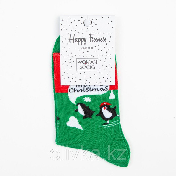Носки женские «Пингвин», цвет зелёный, размер 23-26 - фото 5 - id-p112978788