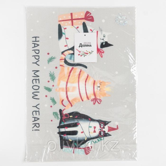 Новогодняя салфетка на стол Meow Year ПВХ, 40х29 см - фото 4 - id-p112981614