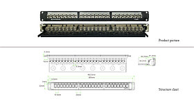 LinkBasic  PNA24-SC6 Коммутационная панель Linkbasic PNA24-SC6  6 кат., FTP 19", 1U, 24хRJ46