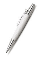 Ручка шариковая E-MOTION EDELHARZ GUILLOCHE RHOMBUS, B, белая смола.