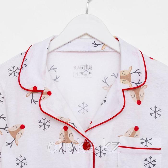 Пижама новогодняя женская (рубашка и брюки) KAFTAN "Deers", цвет белый, размер 52-54 - фото 9 - id-p112982728