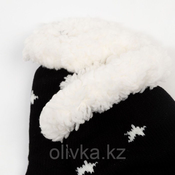 Носки женские с мехом внутри «Новогодний олень», цвет чёрный, размер 23-25 (36-40) - фото 3 - id-p112983226