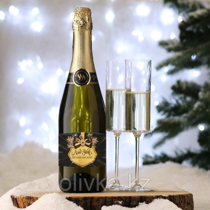 Наклейка на бутылку «Шампанское новогоднее»,ч/з, 12 х 8 см - фото 2 - id-p112989826