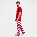 Пижама новогодняя мужская KAFTAN "Bear", цвет красный, размер 54, фото 2