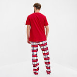 Пижама новогодняя мужская KAFTAN "Bear", цвет красный, размер 54, фото 3