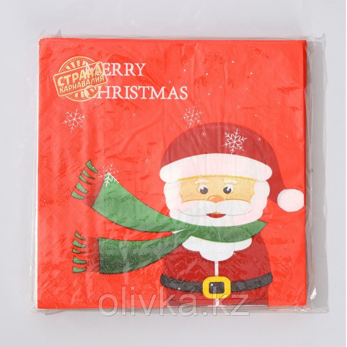 Салфетки бумажные «Дед Мороз», набор, 20 шт., 33 × 33 см - фото 3 - id-p112983867