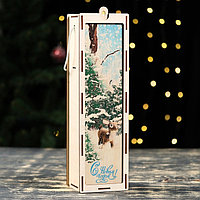 Ящик для вина "С Новым Годом!" снег, 34х10х8,6 см