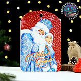 Доска разделочная "Новогодняя. С Новым годом! Дед Мороз и Снегурочка", цветная, 27х18 см, фото 3