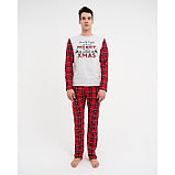Пижама новогодняя мужская KAFTAN "X-mas", цвет красный, размер 54, фото 2