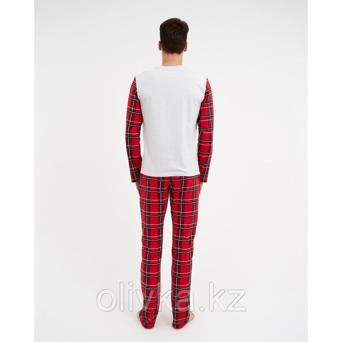 Пижама новогодняя мужская KAFTAN "X-mas", цвет красный, размер 54 - фото 4 - id-p112980712