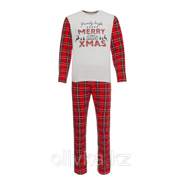 Пижама новогодняя мужская KAFTAN "X-mas", цвет красный, размер 54 - фото 7 - id-p112980712