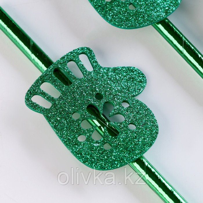 Трубочки для коктейля «Варежки», в наборе 6 шт., зелёные - фото 2 - id-p112997100
