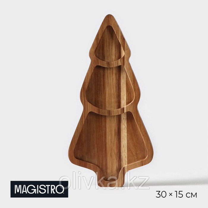 Менажница Magistro «Ёлочка», 30×15×1,8 см, акация - фото 1 - id-p113000079