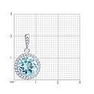 Подвеска из серебра с топазом и фианитами Diamant 94-330-02052-1 серебро с родием, фото 4