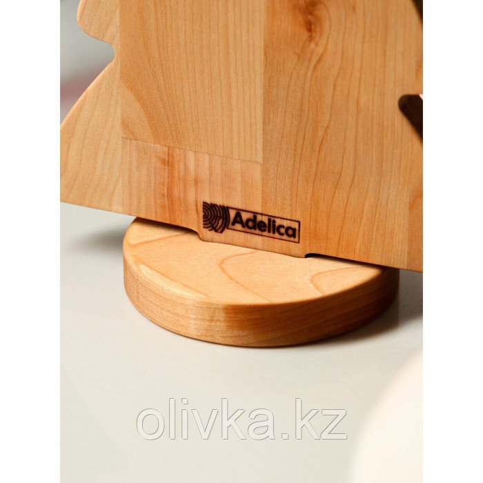Подарочный набор деревянной посуды Adelica «Елочка», сервировочная доска на подставке 22×18 см, масло 100 мл, - фото 7 - id-p112994279