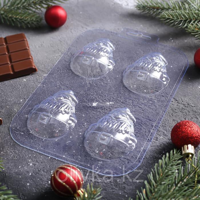 Форма для шоколада и конфет пластиковая «Мини дед мороз», размер ячейки 5×7 см, цвет прозрачный - фото 3 - id-p112980859
